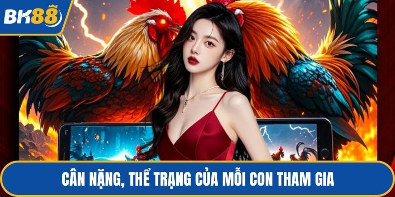 Cân nặng, thể trạng của mỗi con tham gia